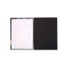 Porta Menu 23,2x31,8 cm (A4) etichetta PATCH naturale "menu" 2 buste (4 facciate) elastico nero FASHION NERO STRUZZO