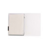 Porta Menu 16,5x23,1 cm (GOLFO) etichetta PATCH nera "menu" 2 buste (4 facciate) elastico nero CHEF BIANCO