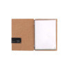Porta Menu 16,5x23,1 cm (GOLFO) etichetta PATCH nera "menu" 2 buste (4 facciate) elastico nero ECOMODA NATURALE sp. 0.6