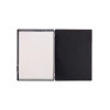Porta Menu 23,2x31,8 cm (A4) etichetta PATCH nera "menu" 2 buste (4 facciate) elastico nero ECOMODA NERO sp. 0.6