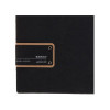 Porta Menu 16,5x23,1 cm (GOLFO) etichetta PATCH nera "menu" 2 buste (4 facciate) elastico nero ECOMODA NERO sp. 0.6
