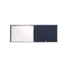 menu holder 31,7x23,1 cm (A4 HORIZONTAL) "personalized" METAL label (min. 18 pcs) 2 envelopes (4 sides) elastic JUTE BLUE