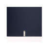 Porta Menu 16,5x23,1 cm (GOLFO) etichetta METAL "personalizzata" (minimo 18 pezzi) 2 buste (4 facciate) elastico rosso JUTA BLU