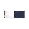 menu holder 31,7x23,1 cm (A4 HORIZONTAL) PATCH label "menu" 2 envelopes (4 sides) elastic JUTE BLUE