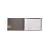 Porta Menu 31,7x23,1 cm (A4 ORIZZONTALE) etichetta PATCH "menu" 2 buste (4 facciate) elastico rosso JUTA GRIGIA