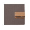 Porta Menu 31,7x23,1 cm (A4 ORIZZONTALE) etichetta PATCH "menu" 2 buste (4 facciate) elastico rosso JUTA GRIGIA
