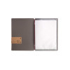 menu holder 16,5x23,1 cm (GOLFO) PATCH label "menu" 2 envelopes (4 sides) elastic JUTE GREY