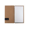 menu holder 17,4x31,8 cm (4RE) PATCH label "menu" 2 envelopes (4 sides) elastic ECOMODA NATURAL 0.6