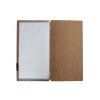 Porta Menu 17,4x31,8 cm (4RE) etichetta PATCH nera "menu" 2 buste (4 facciate) elastico nero ECOMODA NATURALE sp. 0.6