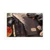 Porta Menu 17,4x31,8 cm (4RE) etichetta PATCH "menu" 2 buste (4 facciate) elastico rosso JUTA MARRONE