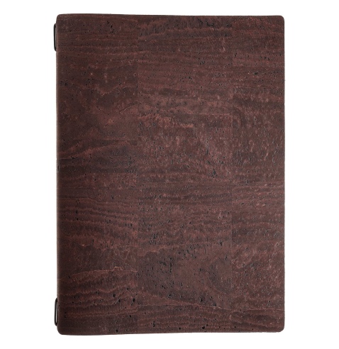 Porta Menu A4 (23,2x31,8 cm) senza etichetta 2 buste (4 facciate) elastico nero SUGHERO MARRONE sp. 2.5