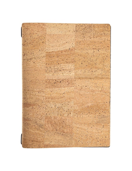 Porta Menu A4 (23,2x31,8 cm) senza etichetta solo elastico nero SUGHERO NATURALE sp. 1.4