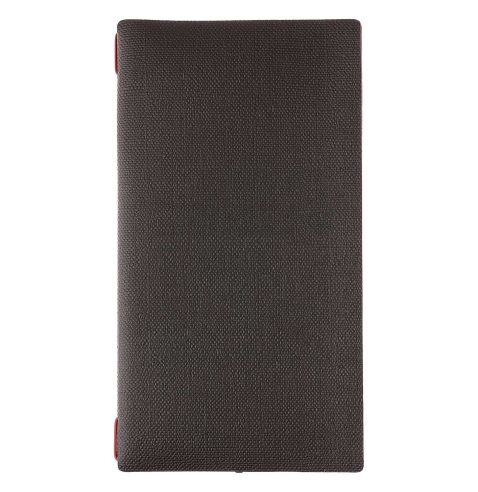 Porta Menu A4 SLIM (17,4x31,8 cm) senza etichetta 2 buste (4 facciate) elastico rosso JUTA BICOLOR