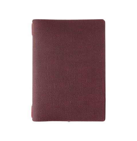 Porta Menu A5 (16,5x23,1 cm) senza etichetta 2 buste (4 facciate) elastico rosso JUTA BORDEAUX