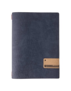 Porta Menu A4 (23,2x31,8 cm) etichetta PATCH "menu" 2 buste (4 facciate) elastico rosso JUTA BLU