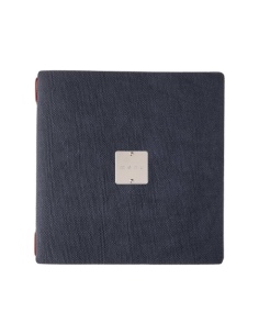Porta Menu QUADRATO (23x23,1 cm) etichetta METAL "personalizzata" (minimo 18 pezzi) solo elastico rosso JUTA BLU