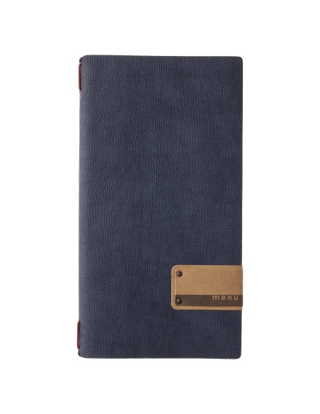 Porta Menu A4 SLIM (17,4x31,8 cm) etichetta PATCH "personalizzata" (minimo 18 pezzi) solo elastico rosso JUTA BLU