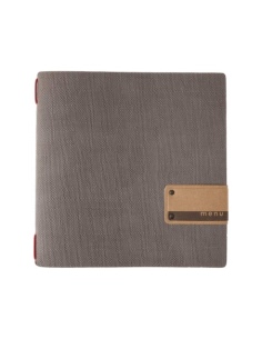 Porta Menu QUADRATO (23x23,1 cm) etichetta PATCH "menu" 2 buste (4 facciate) elastico rosso JUTA GRIGIO