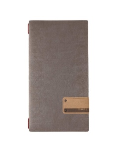 Porta Menu A4 SLIM (17,4x31,8 cm) etichetta PATCH "menu" solo elastico rosso JUTA GRIGIO