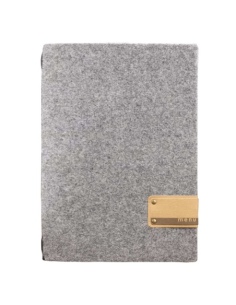 Porta Menu A4 (23,2x31,8 cm) etichetta PATCH "personalizzata" (minimo 18 pezzi) solo elastico nero GO-GREEN GRIGIO