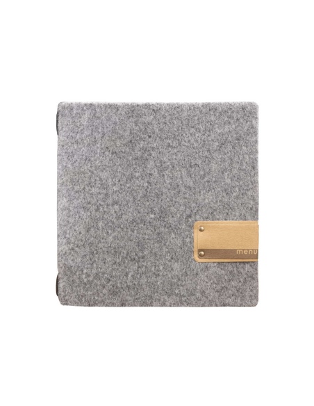 Porta Menu QUADRATO (23x23,1 cm) etichetta PATCH "menu" solo elastico nero GO-GREEN GRIGIO