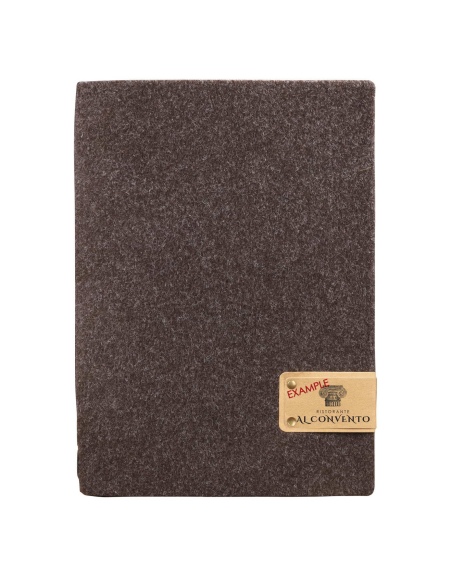 Porta Menu A4 (23,2x31,8 cm) etichetta PATCH "personalizzata" (minimo 18 pezzi) 2 buste (4 facciate) elastico nero GO-GREEN MARR
