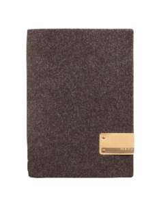 Porta Menu A4 (23,2x31,8 cm) etichetta PATCH "personalizzata" (minimo 18 pezzi) solo elastico nero GO-GREEN MARRONE