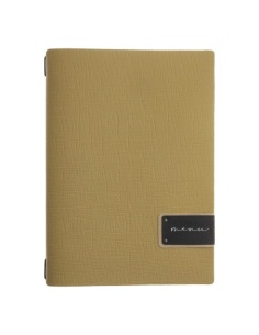 Porta Menu A4 (23,2x31,8 cm) etichetta PATCH "menu" 2 buste (4 facciate) elastico nero CHEF OCRA