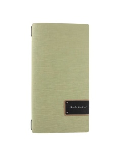 Porta Menu A4 SLIM (17,4x31,8 cm) etichetta PATCH "personalizzata" (minimo 18 pezzi) 2 buste (4 facciate) elastico nero CHEF SAL