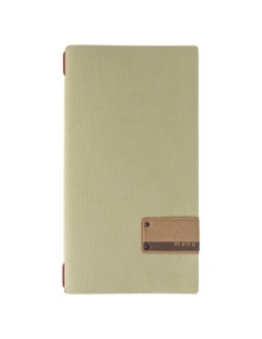 Porta Menu A4 SLIM (17,4x31,8 cm) etichetta PATCH "menu" 2 buste (4 facciate) elastico rosso JUTA SALVIA