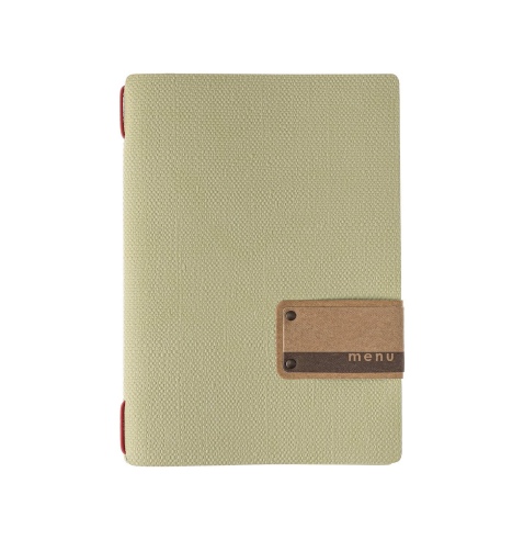 Porta Menu A5 (16,5x23,1 cm) etichetta PATCH "menu" solo elastico rosso JUTA SALVIA