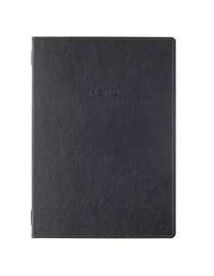 Porta Menu GOURMET A4 (23,2x32 cm) - solo elastico - scritta menu - colore NERO