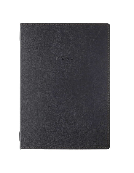 Porta Menu GOURMET A4 (23,2x32 cm) - solo elastico - scritta menu - colore NERO