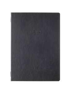Porta Menu GOURMET A4 (23,2x32 cm) - cornicetta (4 facciate) - scritta menu - colore NERO