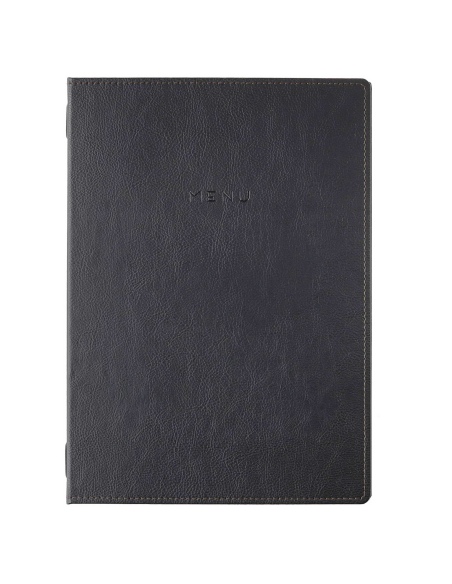 Porta Menu GOURMET A4 (23,2x32 cm) - cornicetta (4 facciate) - scritta menu - colore NERO