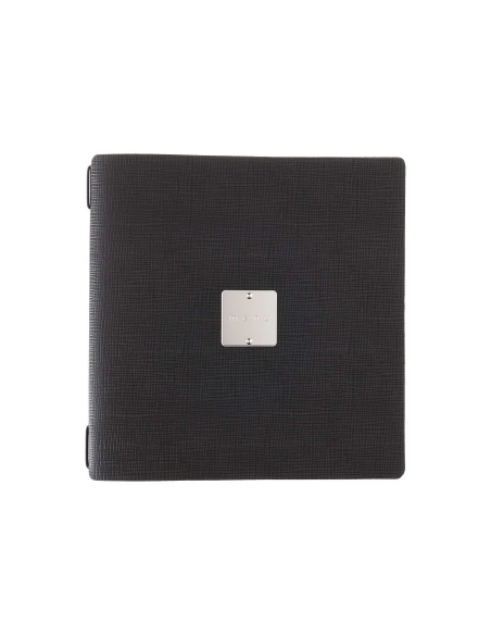 Porta Menu QUADRATO (23x23,1 cm) etichetta METAL "menu" 2 buste (4 facciate) elastico nero CHEF NERO