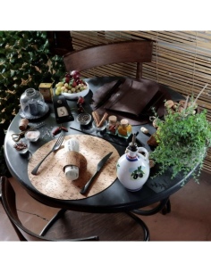 ROUND PLACEMATS 34 cm single piece CORK NATURAL th. 1.4 2