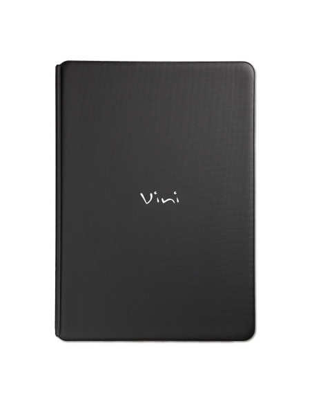 Porta Menu TOSCANA A4 scritta vini serigrafata 6 buste + 2 tasche NERO TEX