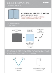 Porta Menu QUADRATO (23x23,1 cm) etichetta PATCH "personalizzata" (minimo 18 pezzi) 2 buste (4 facciate) elastico nero FASHION M 2