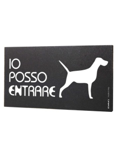 Pittogramma ACCESSO CANI 8x15 cm da parete