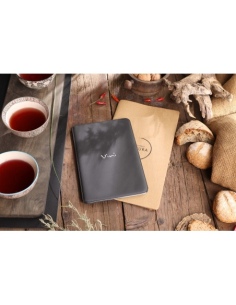 Porta Menu TOSCANA A5 scritta vini serigrafata 6 buste + 2 tasche NERO TEX 2