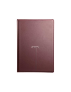 Porta Menu RISTO A5 scritta menu serigrafata 4 buste + 2 tasche BORDEAUX