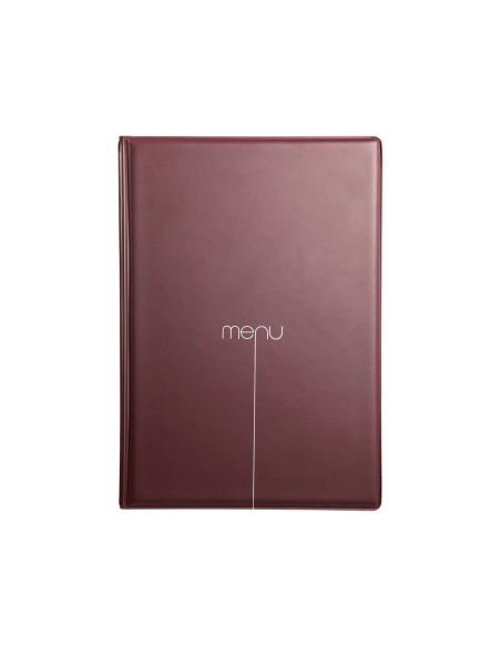 Porta Menu RISTO A5 scritta menu serigrafata 4 buste + 2 tasche BORDEAUX