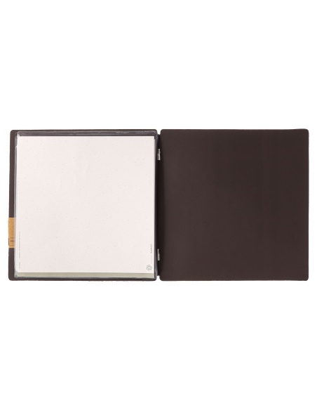 Porta Menu QUADRATO (23x23,1 cm) etichetta PATCH "personalizzata" (minimo 18 pezzi) 2 buste (4 facciate) elastico nero SUGHERO M