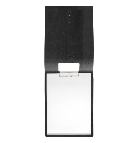 CITY MENU porta menu A4 etichetta METAL STANDARD "menu" molla ferma fogli SUGHERO NERO sp. 2.5