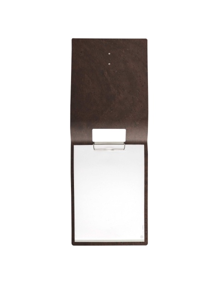 CITY MENU porta menu A4 etichetta METAL STANDARD "menu" molla ferma fogli SUGHERO MARRONE sp. 2.5