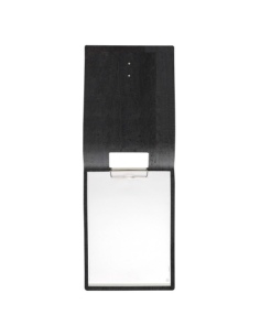 CITY MENU porta menu A4 etichetta METAL "personalizzata" (minimo 18 pezzi) molla ferma fogli SUGHERO NERO sp. 2.5