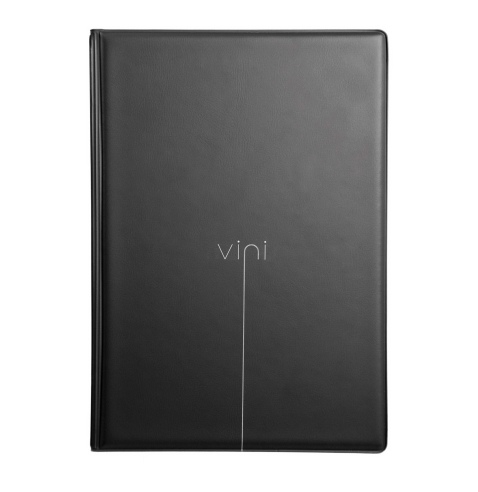 Porta Menu RISTO A4 scritta vini serigrafata 4 buste + 2 tasche NERO