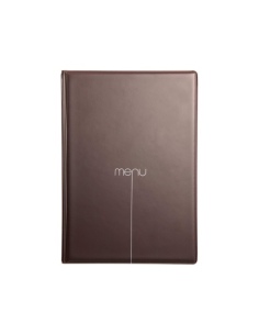 Porta Menu RISTO A5 scritta menu serigrafata 4 buste + 2 tasche CACAO