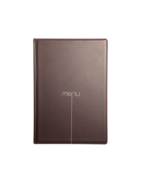 Porta Menu RISTO A5 scritta menu serigrafata 4 buste + 2 tasche CACAO